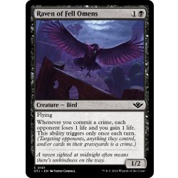 画像1: 【ENG】不吉な前兆の鴉/Raven of Fell Omens[MTG_OTJ_0101_C]