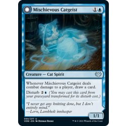 画像1: 【ENG】悪戯な猫霊/猫じみた好奇心/Mischievous Catgeist/Catlike Curiosity[MTG_VOW_069U]