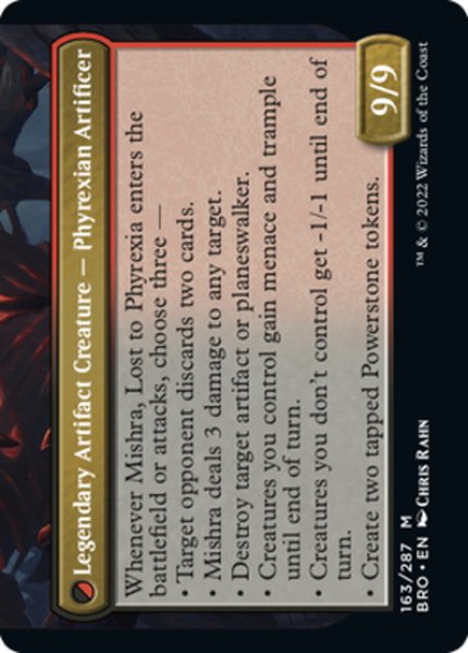 画像2: 【ENG】ファイレクシアのドラゴン・エンジン/Phyrexian Dragon Engine//ファイレクシアに下りし者、ミシュラ/Mishra, Lost to Phyrexia[MTG_BRO_163R] (2)
