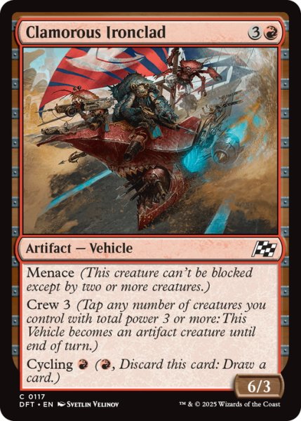 画像1: 【ENG】騒々しい鉄覆い/Clamorous Ironclad [MTG_DFT_0117_C] (1)