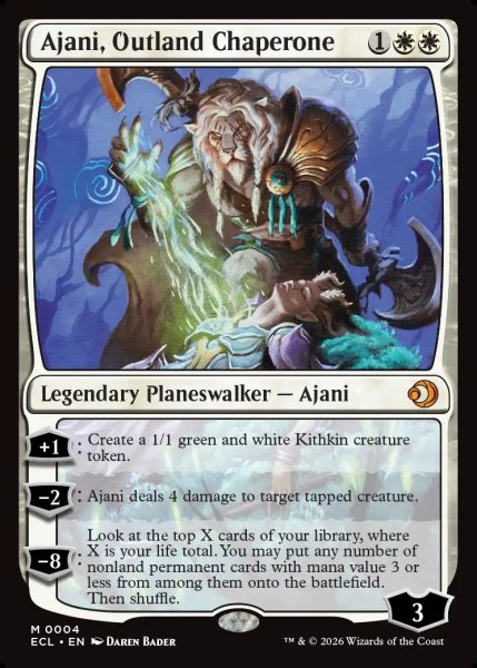 画像1: 【ENG】辺境地の御目付役、アジャニ/Ajani, Outland Chaperone [MTG_ECL_0004_M] (1)