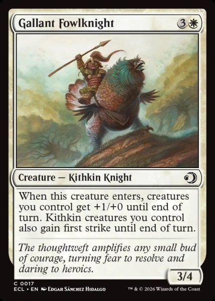 画像1: 【ENG】勇敢な鶏騎士/Gallant Fowlknight [MTG_ECL_0017_C] (1)