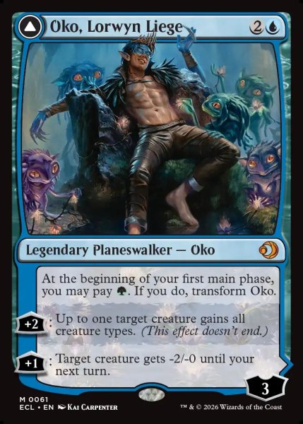 画像1: 【ENG】ローウィンの主、オーコ/シャドウムーアの末裔、オーコ/Oko, Lorwyn Liege/Oko, Shadowmoor Scion[MTG_ECL_0061_M] (1)