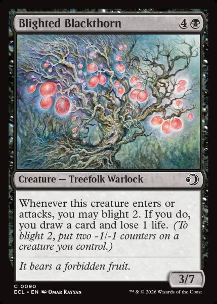 画像1: 【ENG】立ち枯れた黒茨/Blighted Blackthorn [MTG_ECL_0090_C] (1)