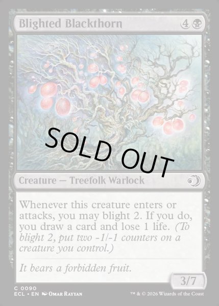 画像1: 【ENG】★Foil★立ち枯れた黒茨/Blighted Blackthorn [MTG_ECL_0090_C] (1)
