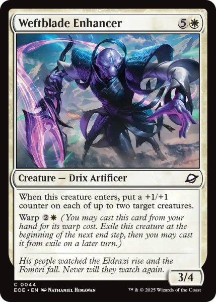 画像1: 【ENG】虚空間刃の増強者/Weftblade Enhancer[MTG_EOE_0044_C] (1)