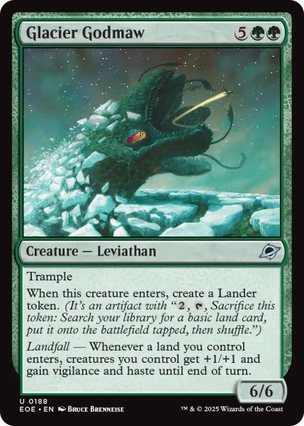 画像1: 【ENG】氷河の神大口/Glacier Godmaw[MTG_EOE_0188_U] (1)
