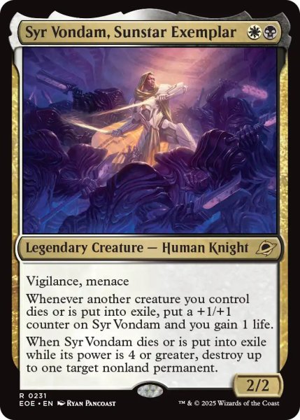 画像1: 【ENG】サンスターの模範、ヴォンダム卿/Syr Vondam, Sunstar Exemplar[MTG_EOE_0231_R] (1)