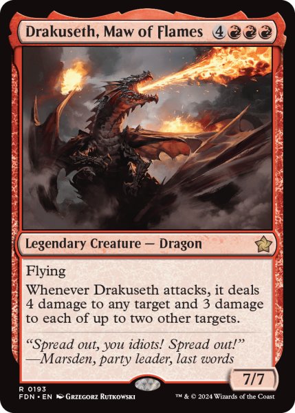 画像1: 【ENG】炎の大口、ドラクセス/Drakuseth, Maw of Flames [MTG_FDN_0193_R] (1)
