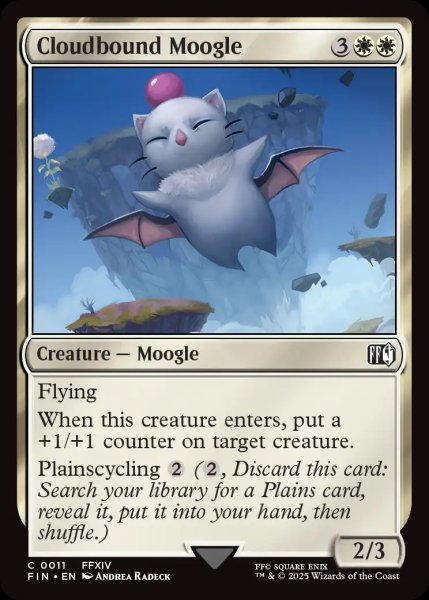 画像1: 【ENG】雲海のモーグリ族/Cloudbound Moogle[MTG_FIN_0011_C] (1)