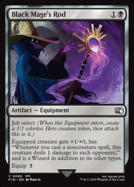 画像1: 【ENG】「黒魔術士」の杖/Black Mage's Rod[MTG_FIN_0090_C] (1)