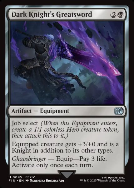 画像1: 【ENG】「暗黒騎士」の両手剣/Dark Knight's Greatsword[MTG_FIN_0095_U] (1)