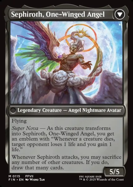 画像2: 【ENG】威名のソルジャー、セフィロス/片翼の天使、セフィロス/Sephiroth, Fabled SOLDIER/Sephiroth, One-Winged Angel[MTG_FIN_0115_M] (2)