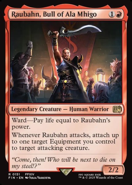 画像1: 【ENG】アラミゴの猛牛、ラウバーン/Raubahn, Bull of Ala Mhigo[MTG_FIN_0151_R] (1)