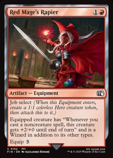 画像1: 【ENG】「赤魔術士」のレイピア/Red Mage's Rapier[MTG_FIN_0152_C] (1)