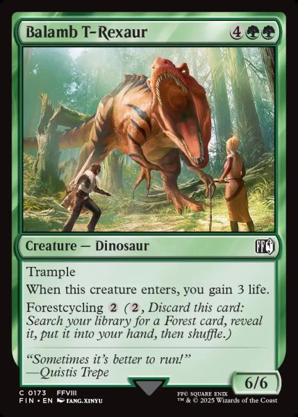 画像1: 【ENG】バラムのアルケオダイノス/Balamb T-Rexaur[MTG_FIN_0173_C] (1)