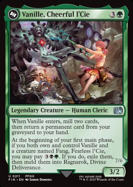 画像1: 【ENG】陽気なルシ、ヴァニラ/神聖なる救済者、ラグナロク/Vanille, Cheerful l'Cie/Ragnarok, Divine Deliverance(top)[MTG_FIN_0211_U] (1)