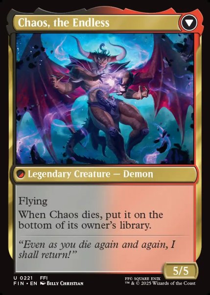 画像2: 【ENG】コーネリアの騎士、ガーランド/時を越えしカオス/Garland, Knight of Cornelia/Chaos, the Endless[MTG_FIN_0221_U] (2)