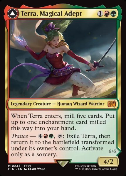 画像1: 【ENG】魔導戦士、ティナ/幻獣の血を引く少女、ティナ/Terra, Magical Adept/Esper Terra[MTG_FIN_0245_M] (1)
