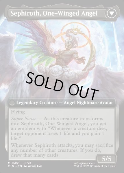 画像2: 【ENG】■拡張アート■威名のソルジャー、セフィロス/片翼の天使、セフィロス/Sephiroth, Fabled SOLDIER/Sephiroth, One-Winged Angel[MTG_FIN_0451_M] (2)