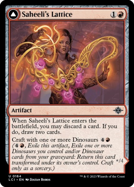 画像1: 【ENG】サヒーリの格子/Saheeli's Lattice/名匠作の猛竜/Mastercraft Raptor[MTG_LCI_164U] (1)