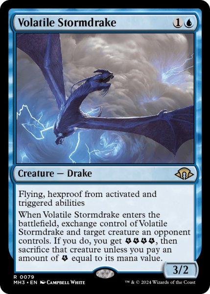 画像1: 【ENG】荒れ模様のストームドレイク/Volatile Stormdrake[MTG_MH3_0079_R] (1)