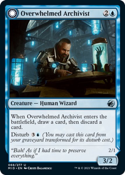 画像1: 【ENG】書庫の憑依者/圧倒される文書管理人/Archive Haunt/Overwhelmed Archivist[MTG_MID_068U] (1)