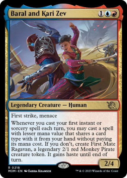 画像1: 【ENG】★Foil★バラルとカーリ・ゼヴ/Baral and Kari Zev[MTG_MOM_0218R] (1)