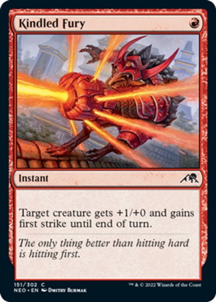 画像1: 【ENG】★Foil★火をつける怒り/Kindled Fury[MTG_NEO_151C] (1)