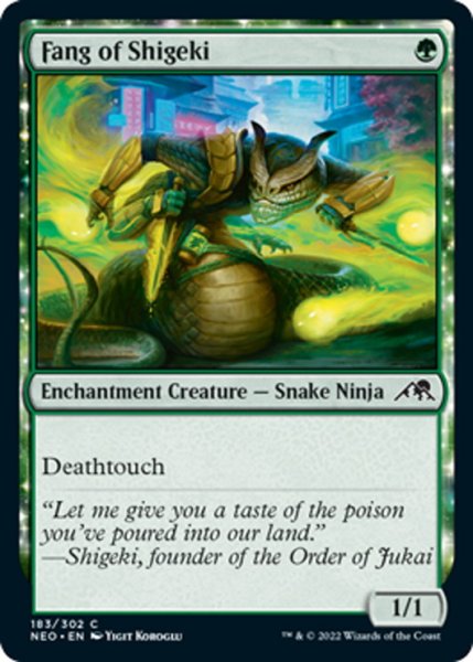 画像1: 【ENG】★Foil★しげ樹の牙/Fang of Shigeki[MTG_NEO_183C] (1)