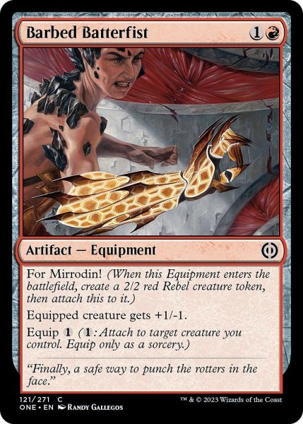 画像1: 【ENG】逆棘の叩拳/Barbed Batterfist[MTG_ONE_121C] (1)