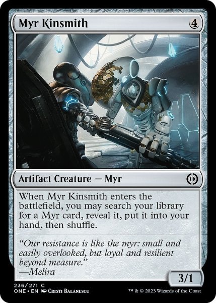 画像1: 【ENG】マイアの同族鍛冶/Myr Kinsmith[MTG_ONE_236C] (1)