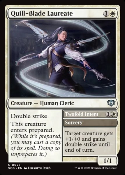 画像1: 【ENG】羽ペン剣の桂冠詩人/Quill-Blade Laureate[MTG_SOS_0027_U] (1)