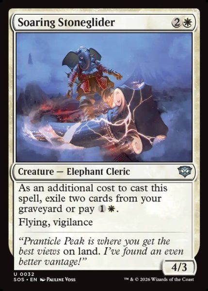 画像1: 【ENG】舞い上がる象石滑空師/Soaring Stoneglider[MTG_SOS_0032_U] (1)
