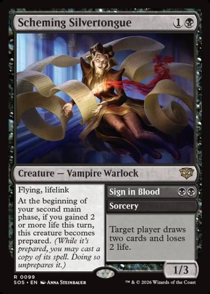 画像1: 【ENG】策謀の能弁術師/Scheming Silvertongue[MTG_SOS_0099_R] (1)