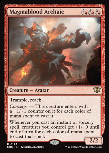 画像1: 【ENG】溶岩血脈のアルカイック/Magmablood Archaic[MTG_SOS_0123_R] (1)