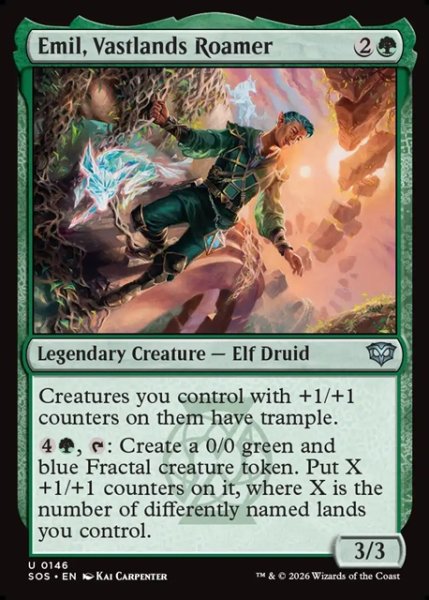 画像1: 【ENG】大界の放浪者、エミル/Emil, Vastlands Roamer[MTG_SOS_0146_U] (1)