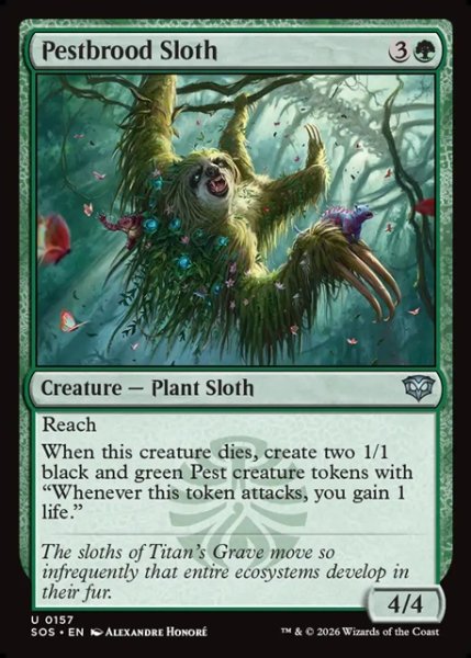 画像1: 【ENG】害獣育てのナマケモノ/Pestbrood Sloth[MTG_SOS_0157_U] (1)