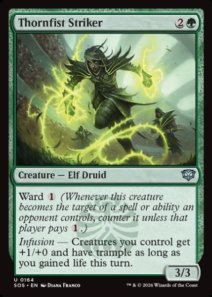 画像1: 【ENG】荊棘拳の打撃者/Thornfist Striker[MTG_SOS_0164_U] (1)