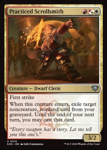 画像1: 【ENG】熟練の巻物職人/Practiced Scrollsmith[MTG_SOS_0210_U] (1)