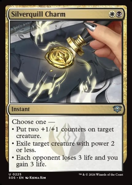 画像1: 【ENG】シルバークイルの魔除け/Silverquill Charm[MTG_SOS_0225_U] (1)