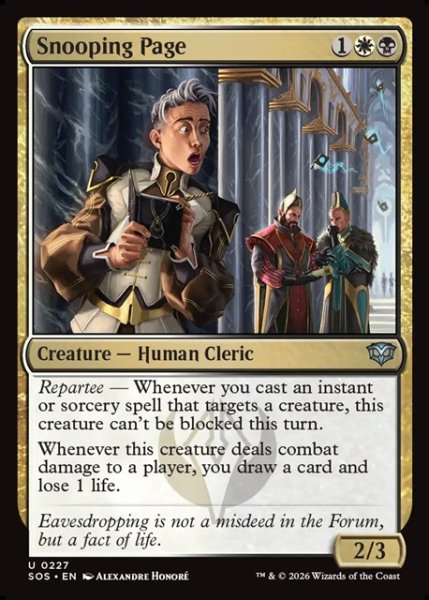 画像1: 【ENG】詮索好きな雑用係/Snooping Page[MTG_SOS_0227_U] (1)