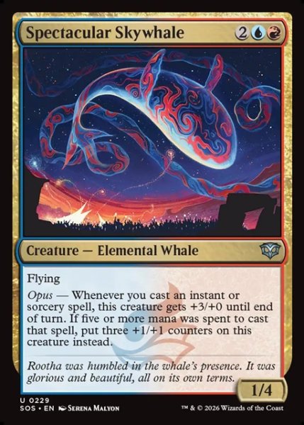 画像1: 【ENG】絢爛たる空鯨/Spectacular Skywhale[MTG_SOS_0229_U] (1)