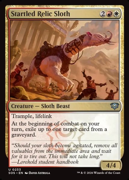 画像1: 【ENG】驚いた秘宝のナマケモノ/Startled Relic Sloth[MTG_SOS_0233_U] (1)