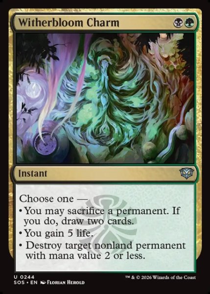 画像1: 【ENG】ウィザーブルームの魔除け/Witherbloom Charm[MTG_SOS_0244_U] (1)