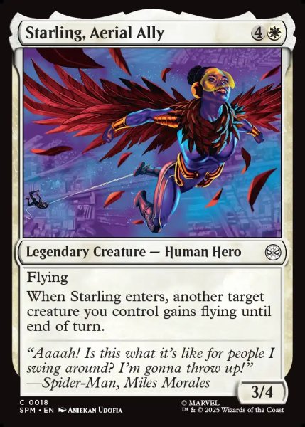 画像1: 【ENG】空の援軍、スターリング/Starling, Aerial Ally[MTG_SPM_0018_C] (1)