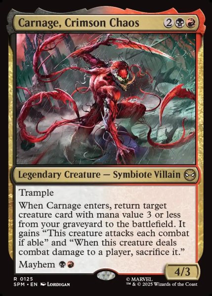 画像1: 【ENG】真紅の混沌、カーネイジ/Carnage, Crimson Chaos[MTG_SPM_0125_R] (1)