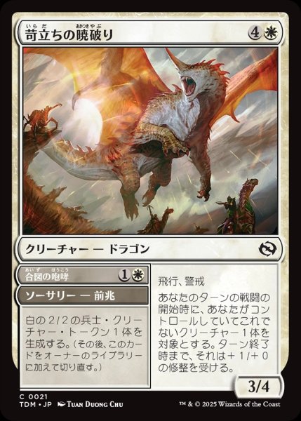 画像1: 【JPN】苛立ちの暁破り+合図の咆哮/Riling Dawnbreaker + Signaling Roar[MTG_TDM_0021_C] (1)