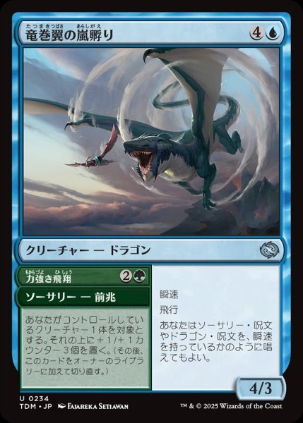 画像1: 【JPN】竜巻翼の嵐孵り+力強き飛翔/Whirlwing Stormbrood  + Dynamic Soar[MTG_TDM_0234_U] (1)