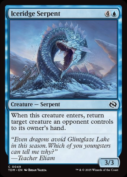 画像1: 【ENG】氷峰の海蛇/Iceridge Serpent[MTG_TDM_0049_C] (1)
